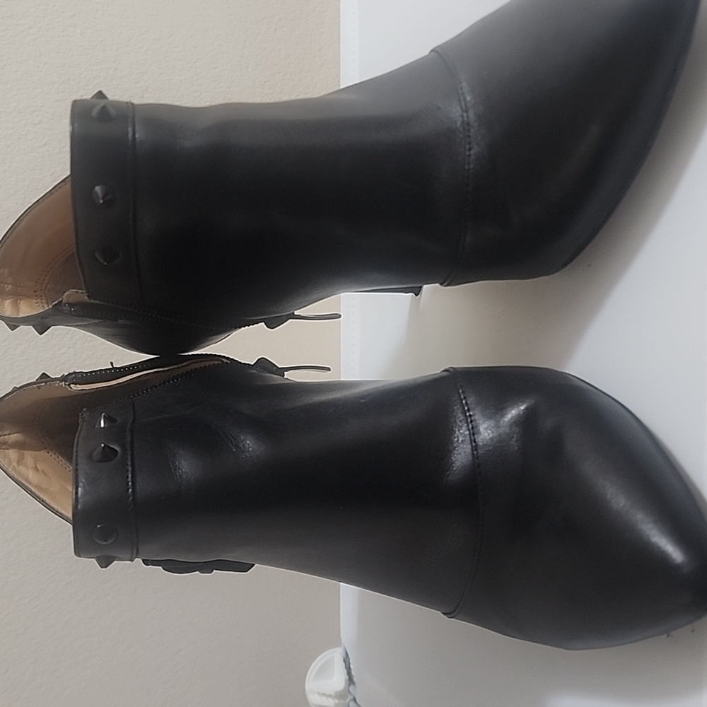 Enzo Angiolini Black Studded Ankle Booties